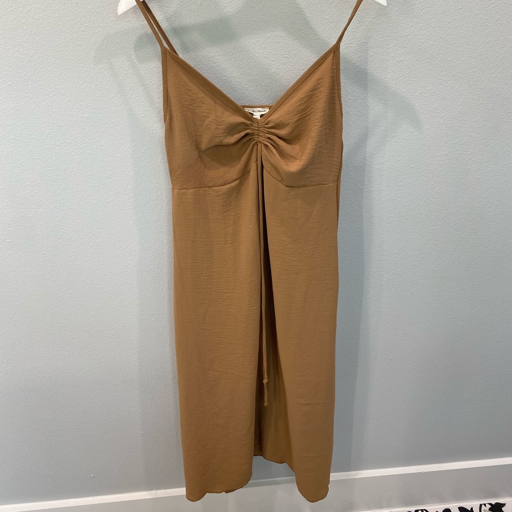 Brown slip dress, size M, slightly below the knee